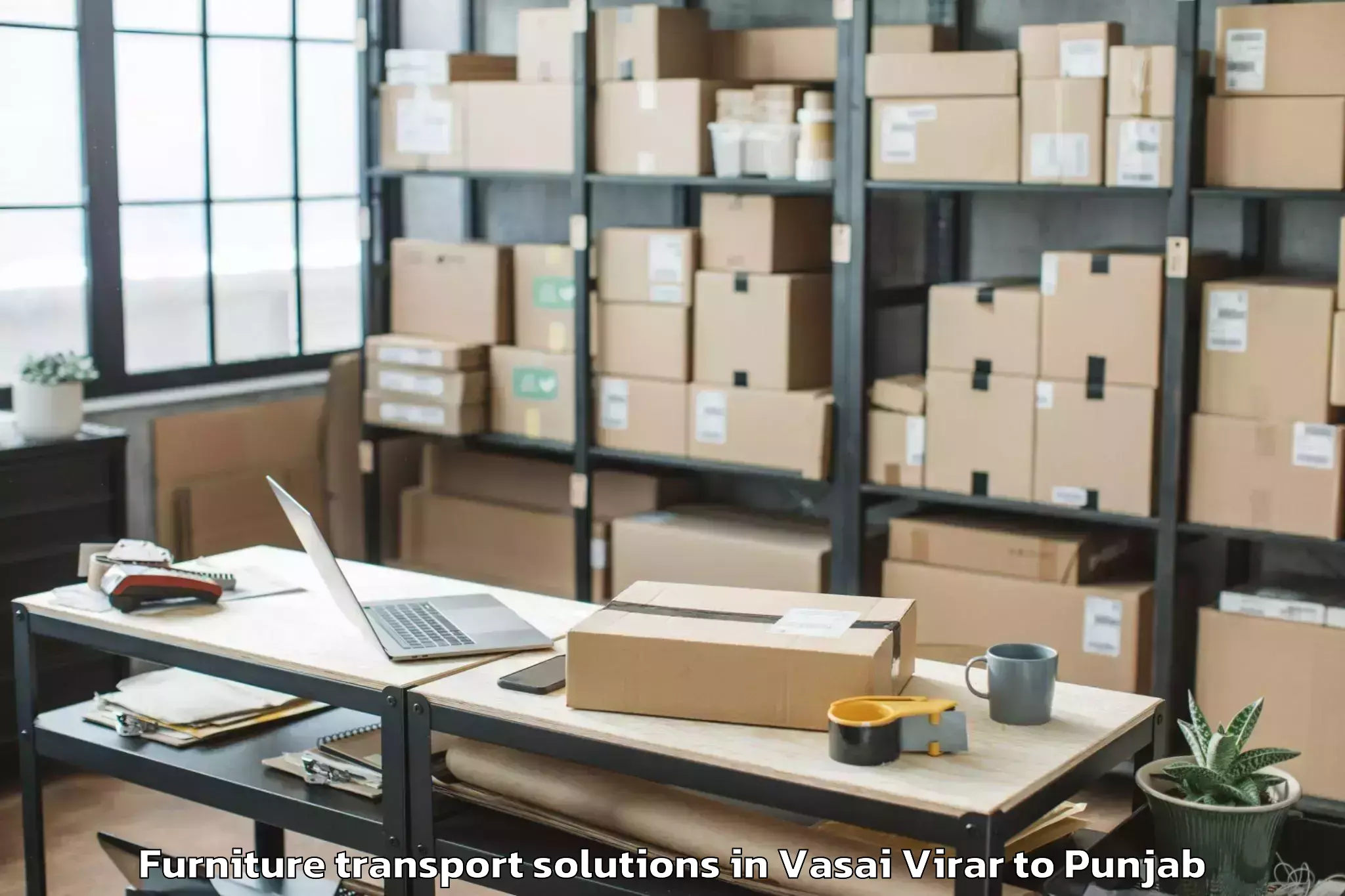 Easy Vasai Virar to Ludhiana Furniture Transport Solutions Booking